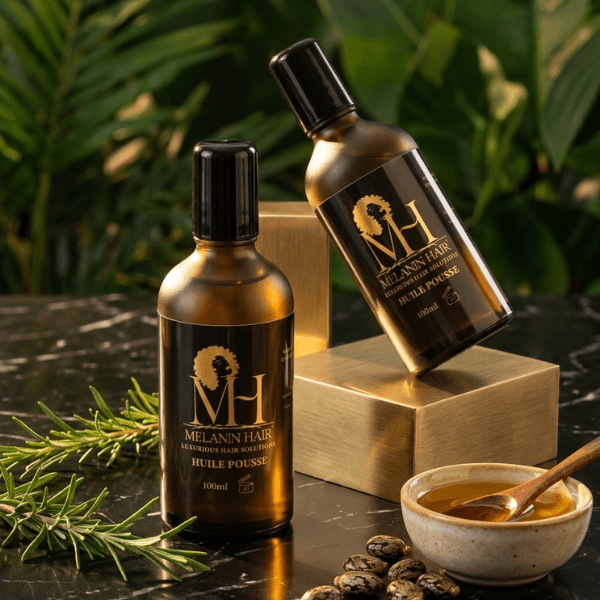 Huile Pousse Cheveux Afro Bio au Chébé & Romarin | Melanin Hair - MELANIN HAIR